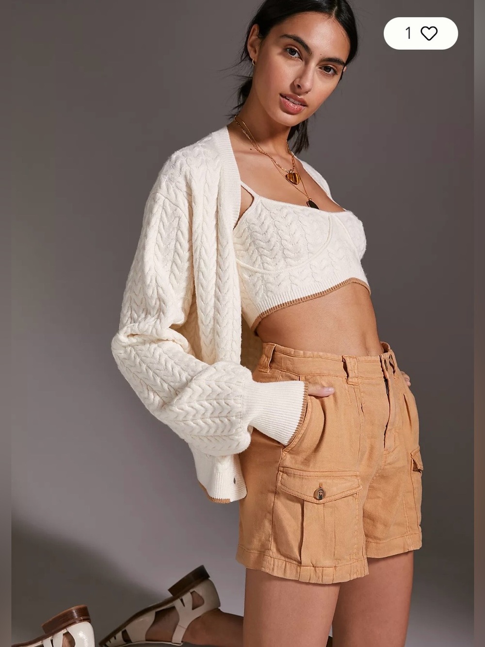Anthropologie Cargo Linen Shorts Size 6